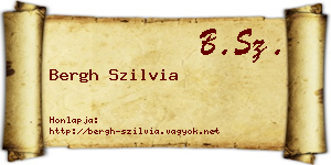 Bergh Szilvia névjegykártya